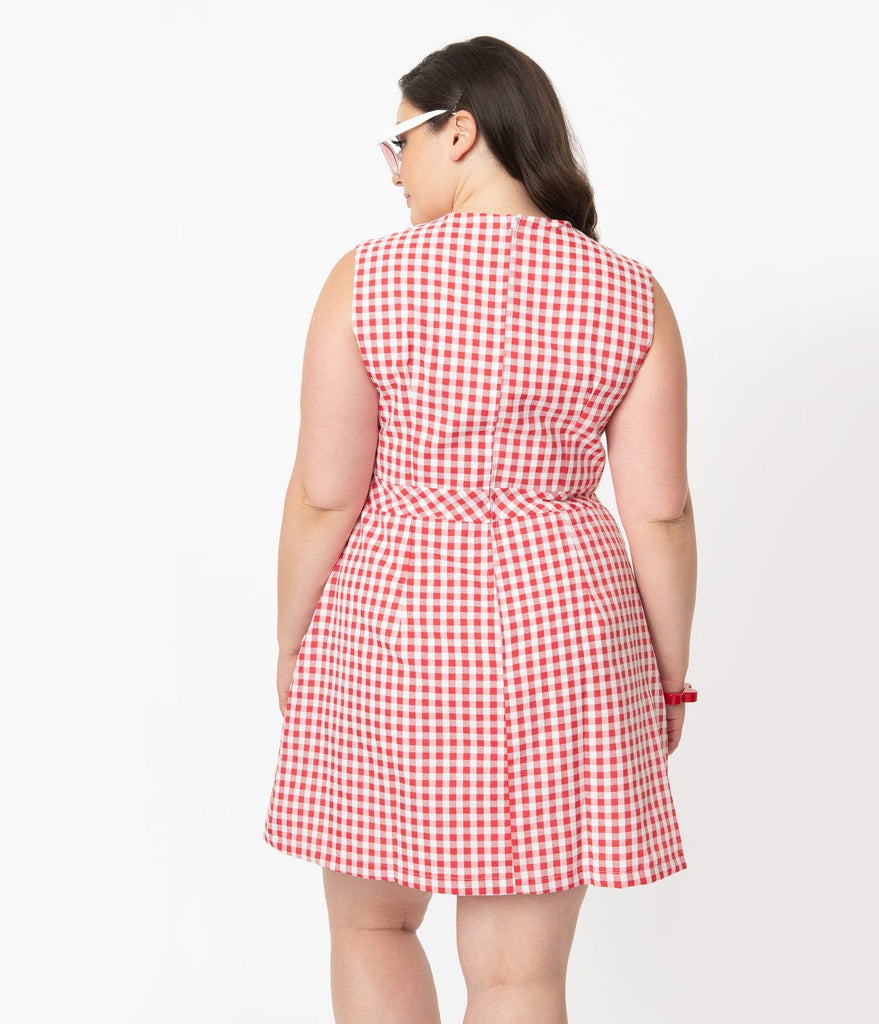 Red and White Gingham Dress Plus Size